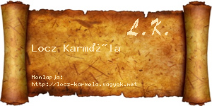 Locz Karméla névjegykártya